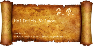 Helfrich Vilmos névjegykártya